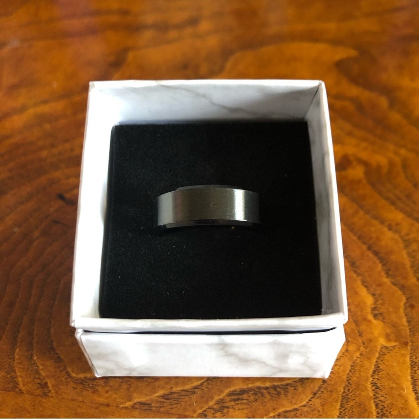 Jewelry Men’s black titanium stainless steel 8mm band ring 10 NIB Size ONE SIZE - 3 Thumbnail