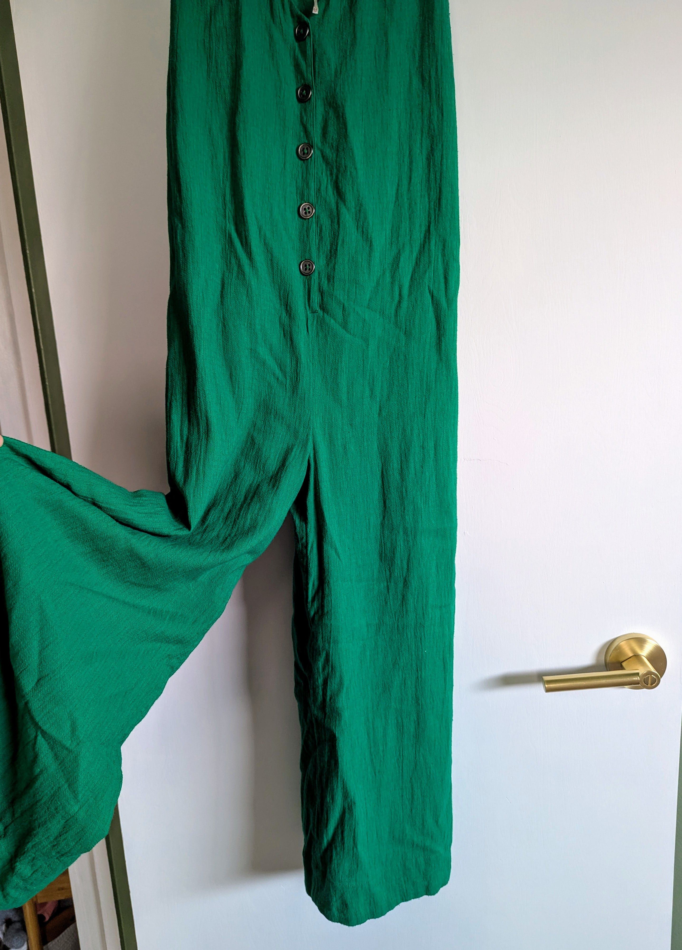 Free People Free People Jumpsuit Kelly Green Boho Overalls Jumpsuit XS Size 25" / US 0 / IT 36 - 11 Thumbnail