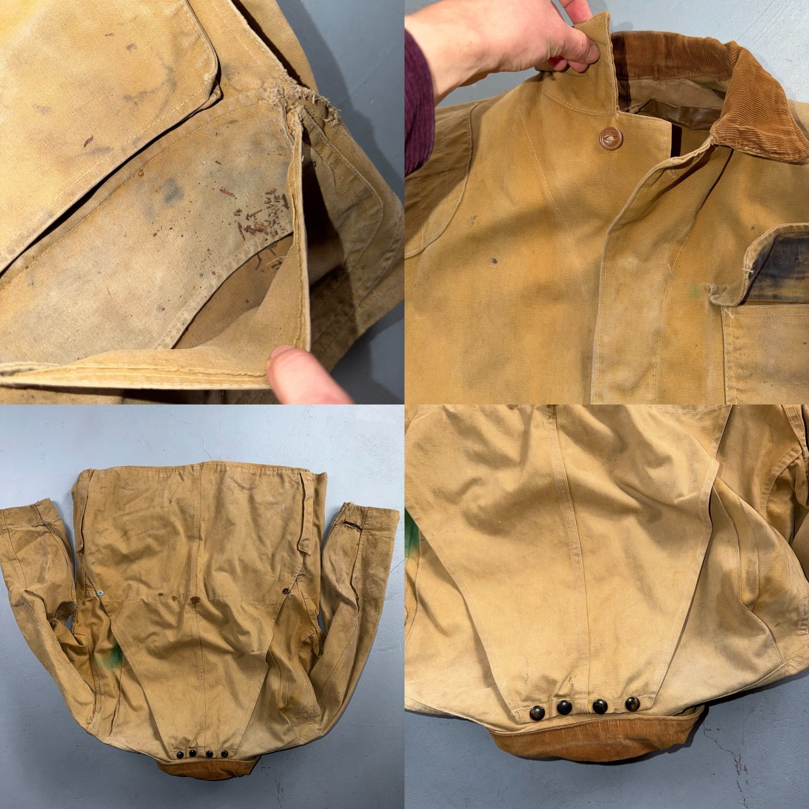 Vintage VINTAGE Hinson Bodyguard Hunting Jacket Coat Men’s 46 Corduroy Brown 1940s USA Canvas Leather Trim Size US S / EU 44-46 / 1 - 10 Thumbnail