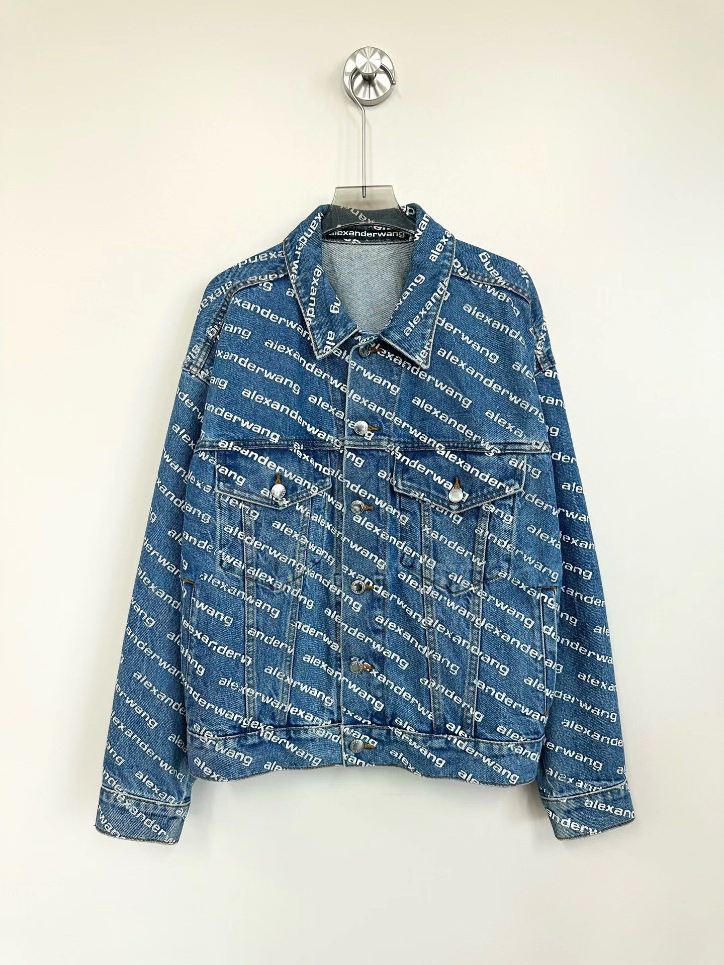Alexander Wang Alexander Wang Blue Logo Denim Jacket Size US S / EU 44-46 / 1 - 1 Thumbnail