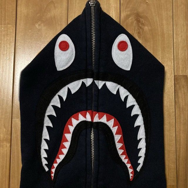 Bape BAPE WGM Shark Full Zip Hoodie Black a bathing ape Size US M / EU 48-50 / 2 - 4 Thumbnail