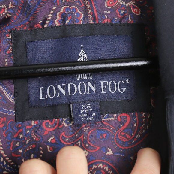 London Fog Vintage London Fog Men's Lined Long Light Black Trench Coat Size US XS / EU 42 / 0 - 4 Thumbnail