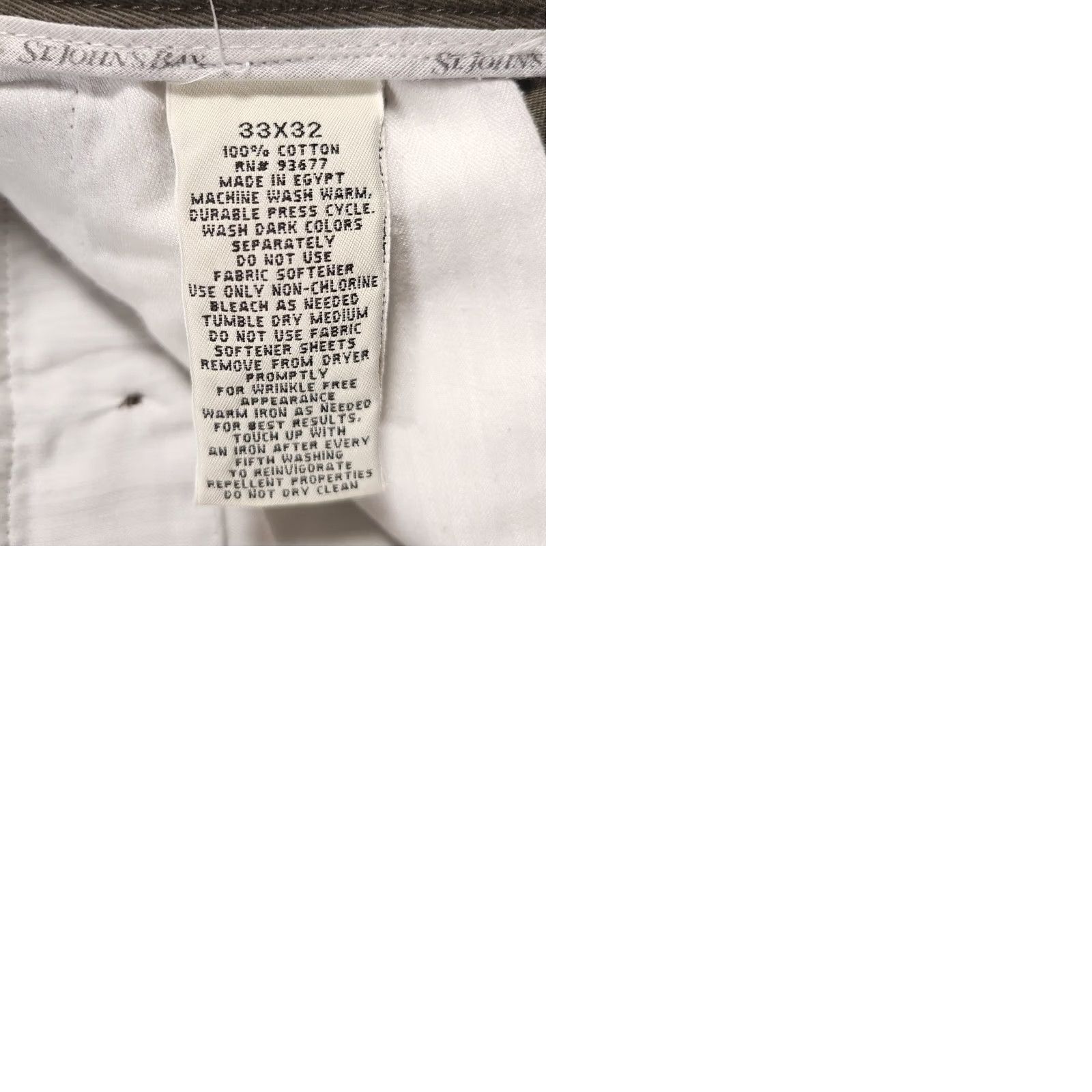 Vintage St John Bay Worry Free Classic Fit Pants Beige Khaki 33x32 Mens Casual Business Travel 30.5in Inseam Tapered Chino Cotton Twill Regular Slim/Fit? Size US 33 - 9 Thumbnail