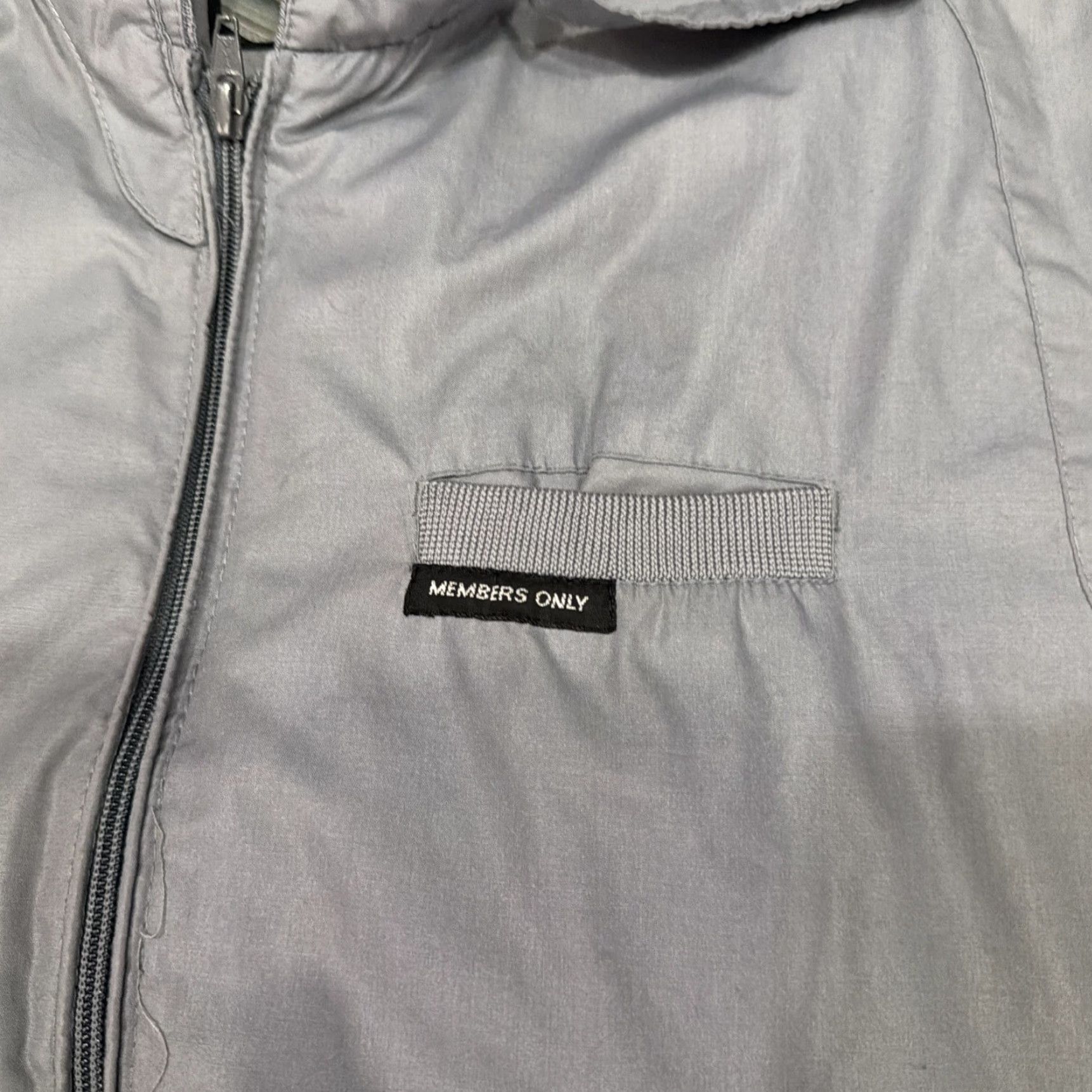 Members Only VINTAGE Members Only Jacket Mens 46L Gray Bomber Jacket Long Sleeve Zipper Pockets Size US XXL / EU 58 / 5 - 2 Thumbnail