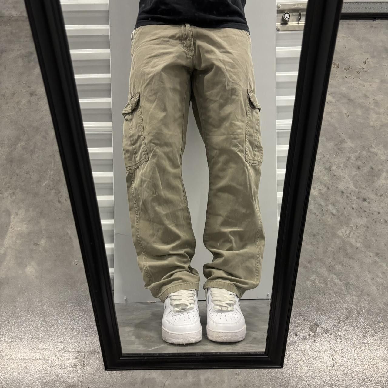 Japanese Brand × Vintage Crazy Vintage Y2K/2000s Khaki Tan Streetwear Cargo Pants! Size US 30 / EU 46 - 1 Thumbnail
