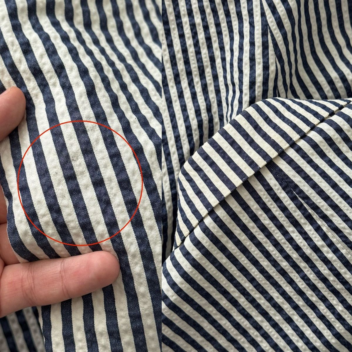 Designer Amarcord Bespoke Double Breasted Cotton Striped Suit Size 42R - 10 Thumbnail