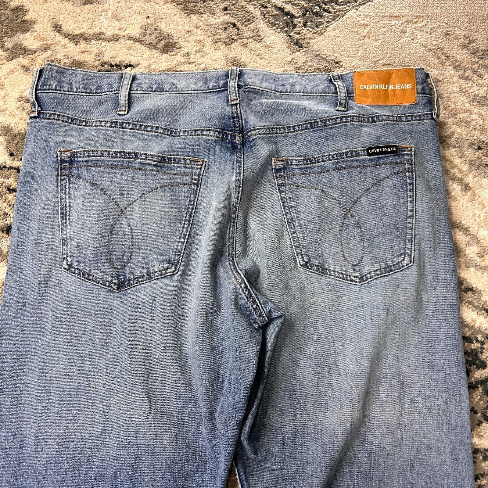 Calvin Klein Calvin Klein Straight Jeans Mens 40x32 Blue Denim Cotton Size US 40 / EU 56 - 3 Thumbnail