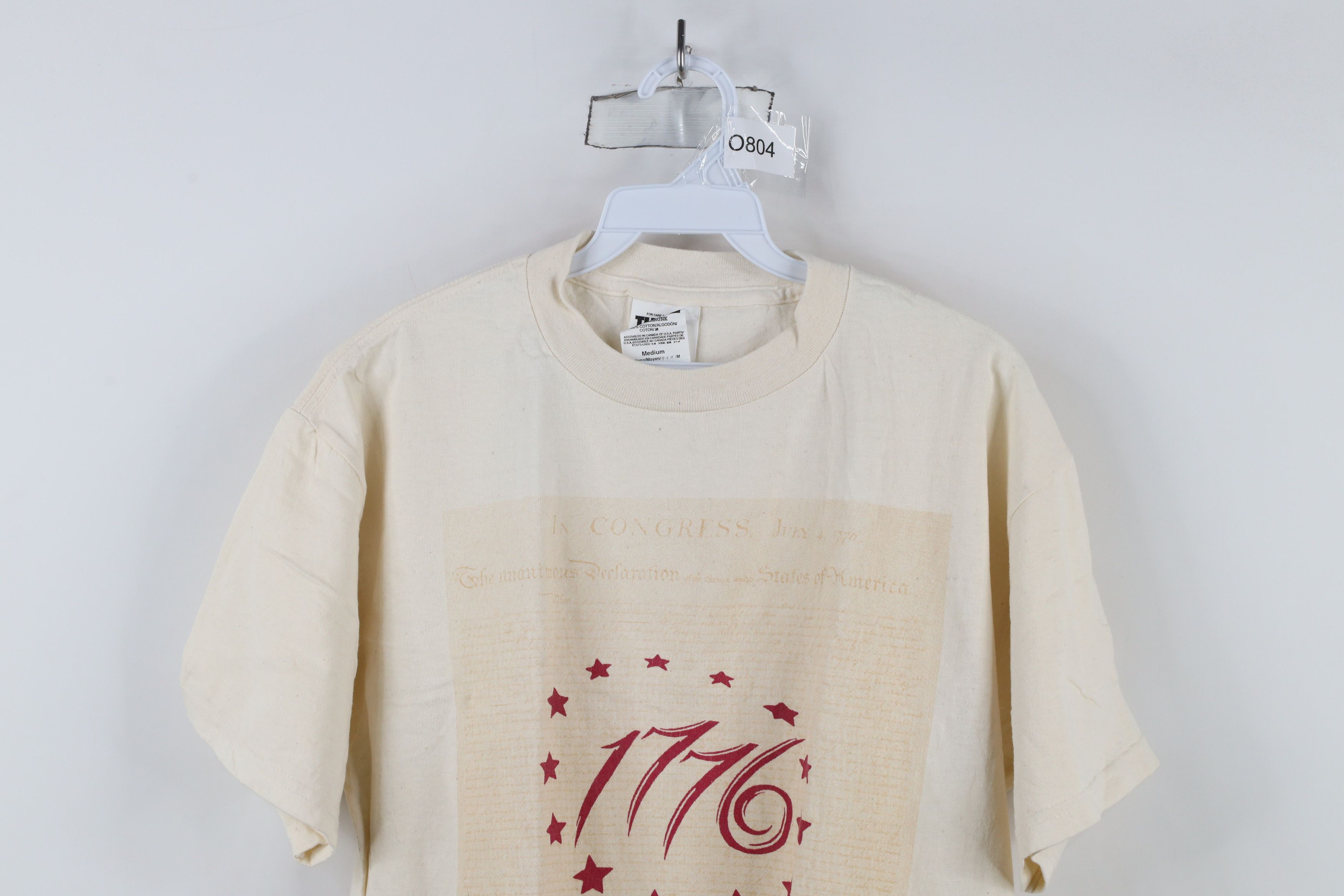 Vintage Vintage 90s 1776 Declaration of Independence T-Shirt Beige Size US M / EU 48-50 / 2 - 2 Thumbnail