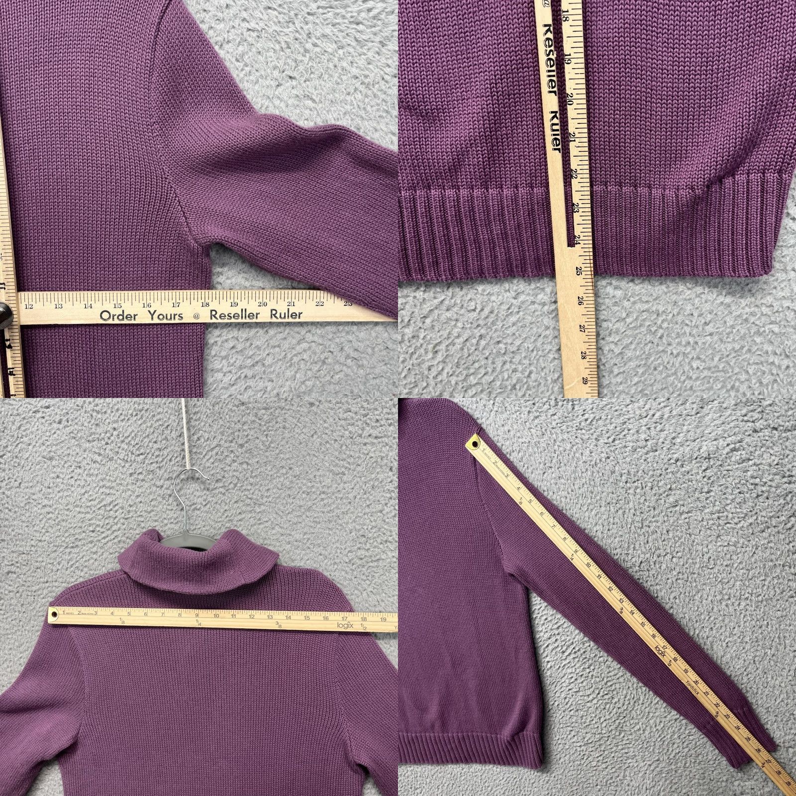 Polo Ralph Lauren VINTAGE Ralph Lauren Sport Sweater Womens XL Purple Shawl Collar Pullover Cotton Knit Size XL / US 12-14 / IT 48-50 - 8 Thumbnail