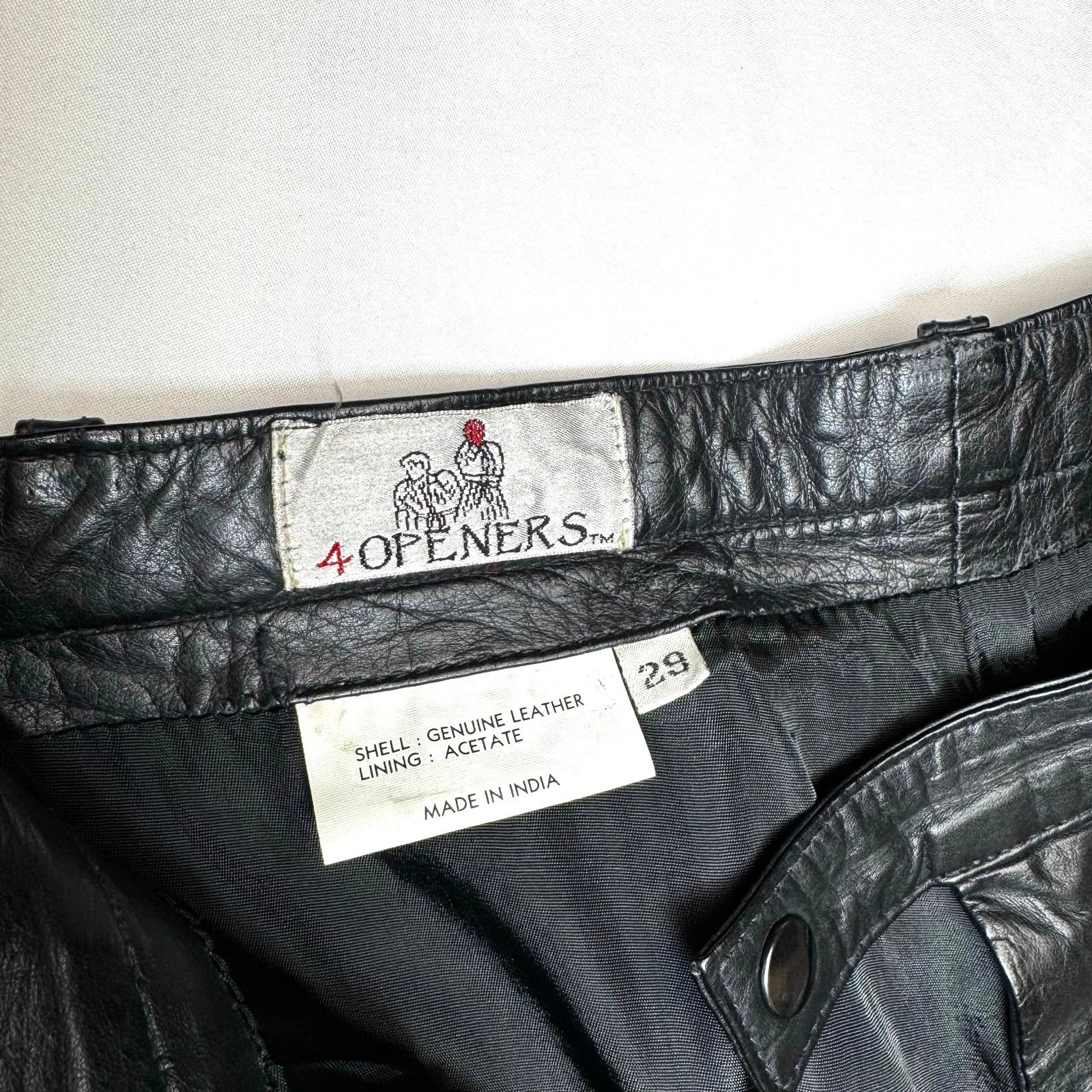 Vintage Vintage 80s 90s Pleated front Leather Pants Men’s 29 Black Size US 29 - 3 Thumbnail