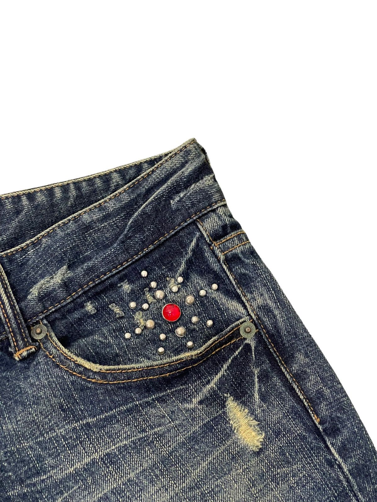 Japanese Brand Flare Jeans Sanford Distress Low Rise Boot Cut 8🟦1 Size US 30 / EU 46 - 10 Thumbnail