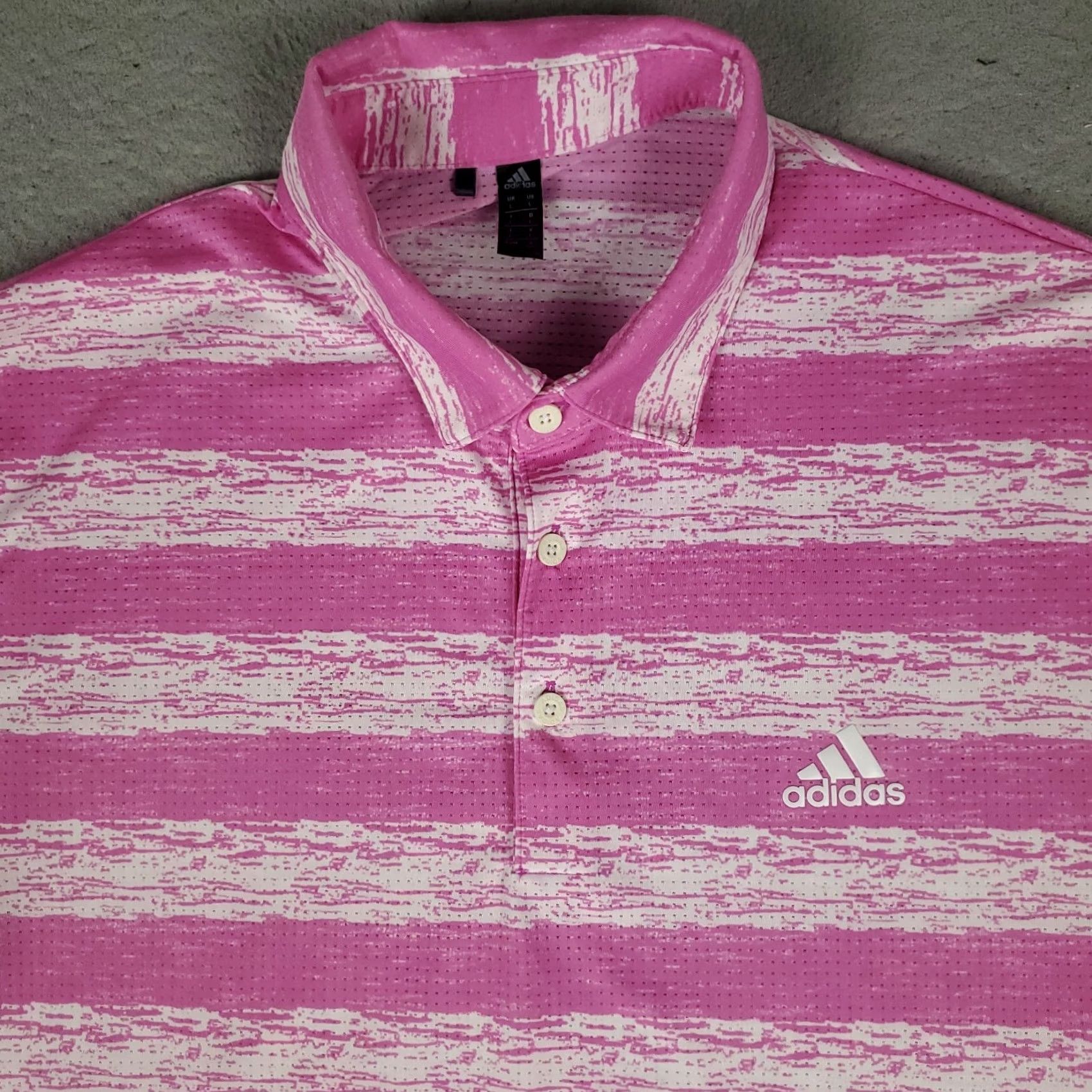 Adidas Adidas Polo Shirt Mens Large Pink Striped Las Vegas Golf Short Sleeve Polo Shirt Mens Large Pink Striped Las Vegas Golf Short Sleeve Size US L / EU 52-54 / 3 - 2 Thumbnail