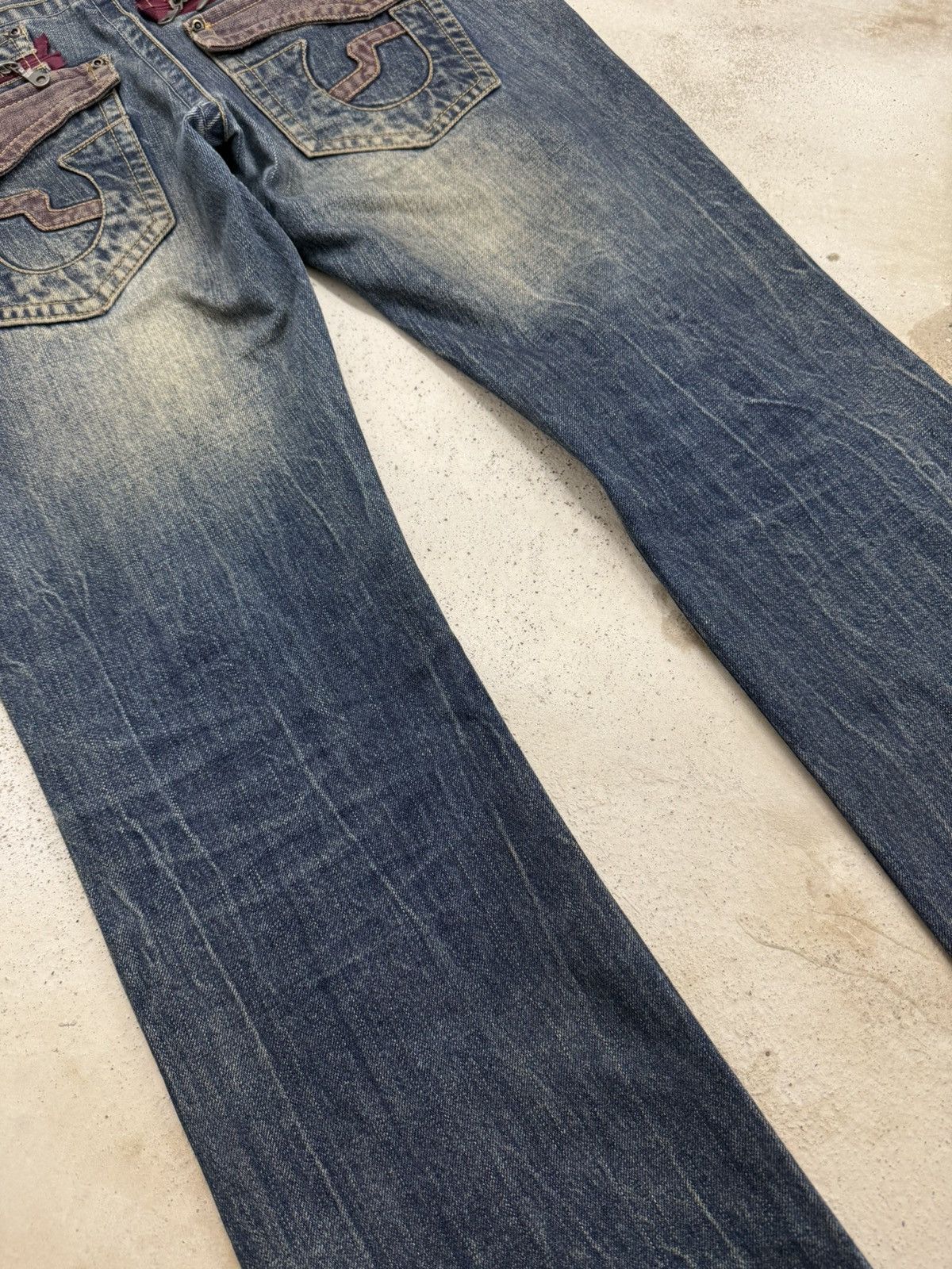 semanticdesign Semanticdesign Japanese Mudwash Studded Flare Denim Pants Size US 35 - 16 Thumbnail