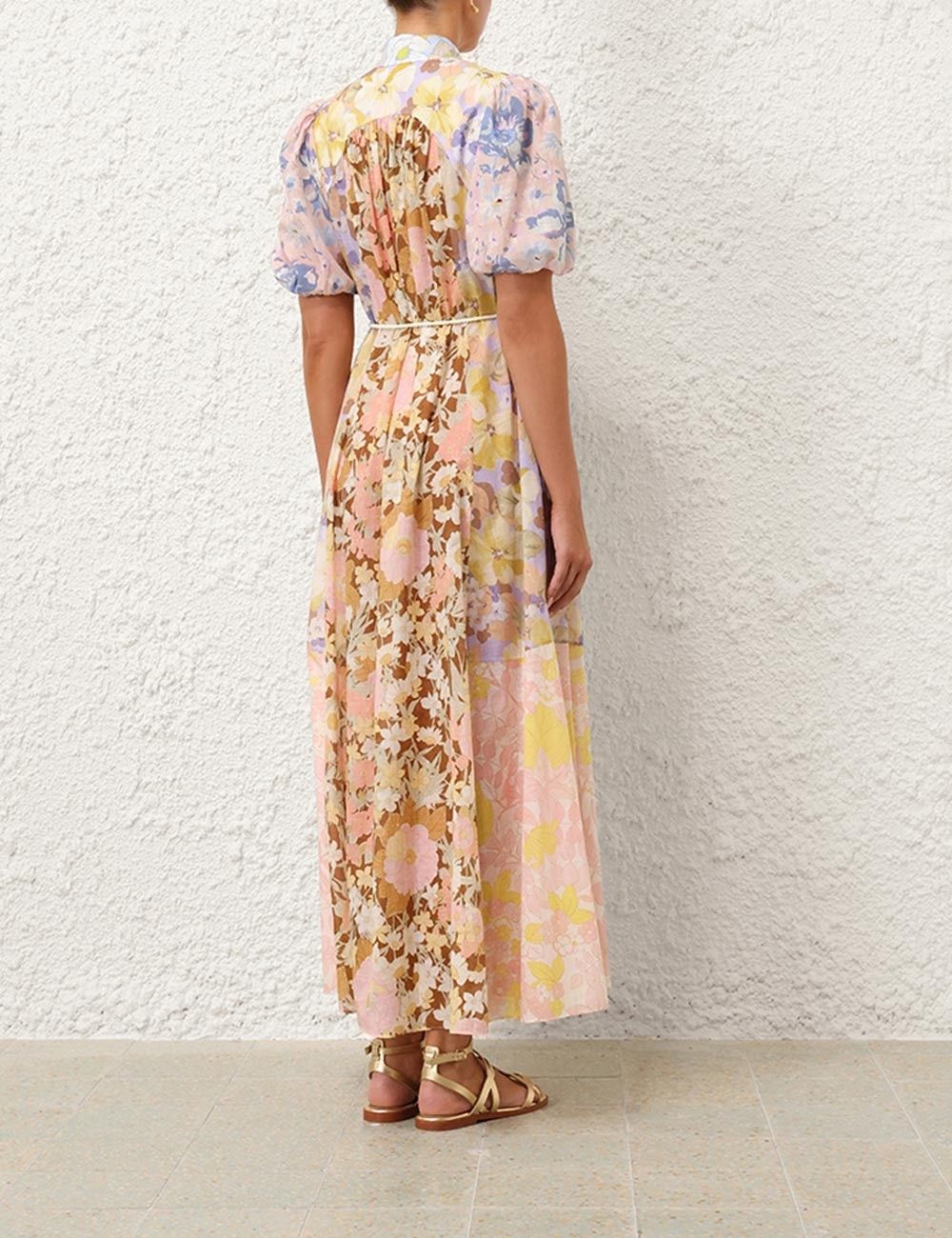 Zimmermann oc11z0525 Pop Puff Sleeve Maxi Dress in Multicolor Size L / US 10 / IT 46 - 4 Thumbnail