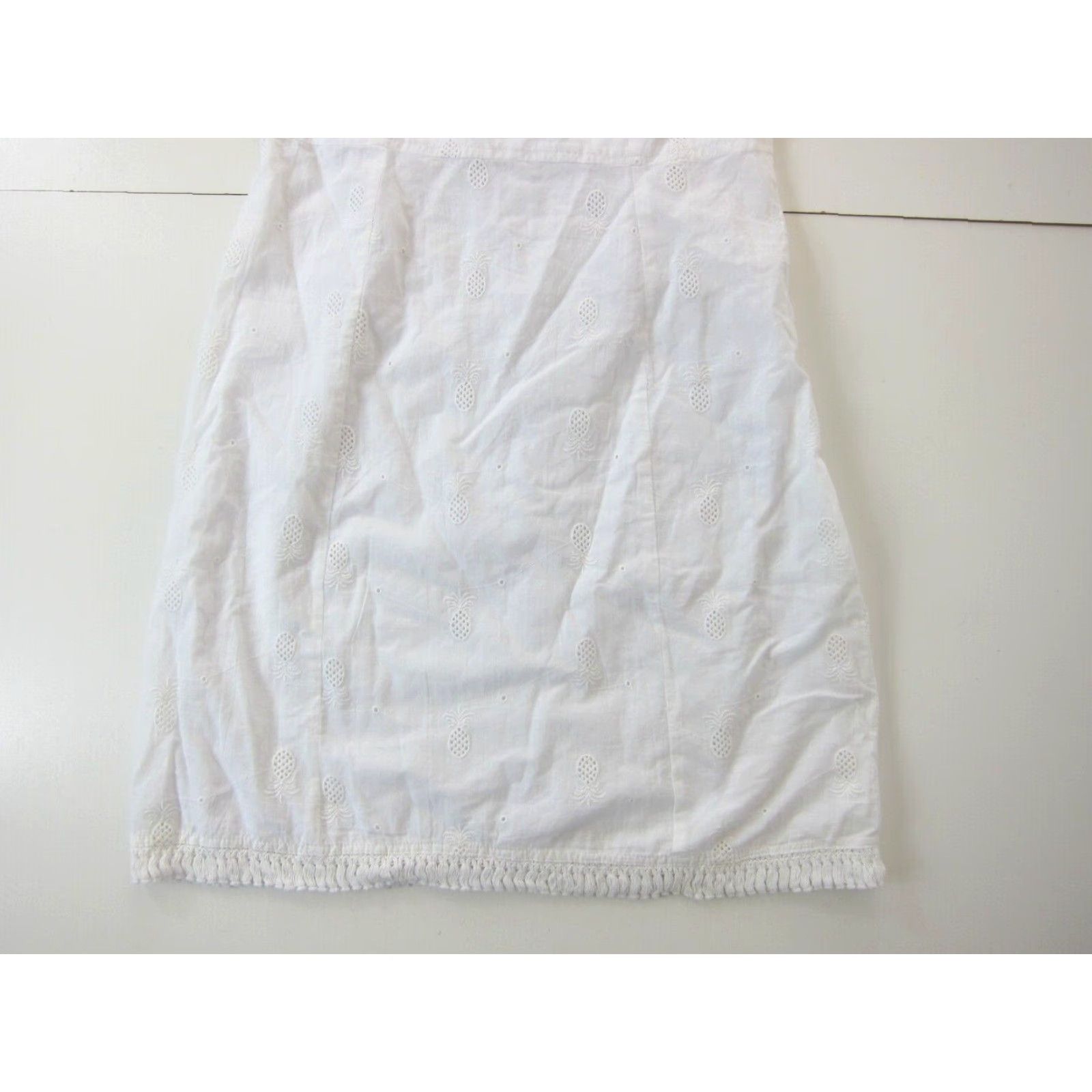 Vintage NWT Japna 100% Cotton White Embroidered Pineapple Tank Dress Midi Slip Tank Dress White Embroidered Japna Women Medium Size M / US 6-8 / IT 42-44 - 8 Thumbnail
