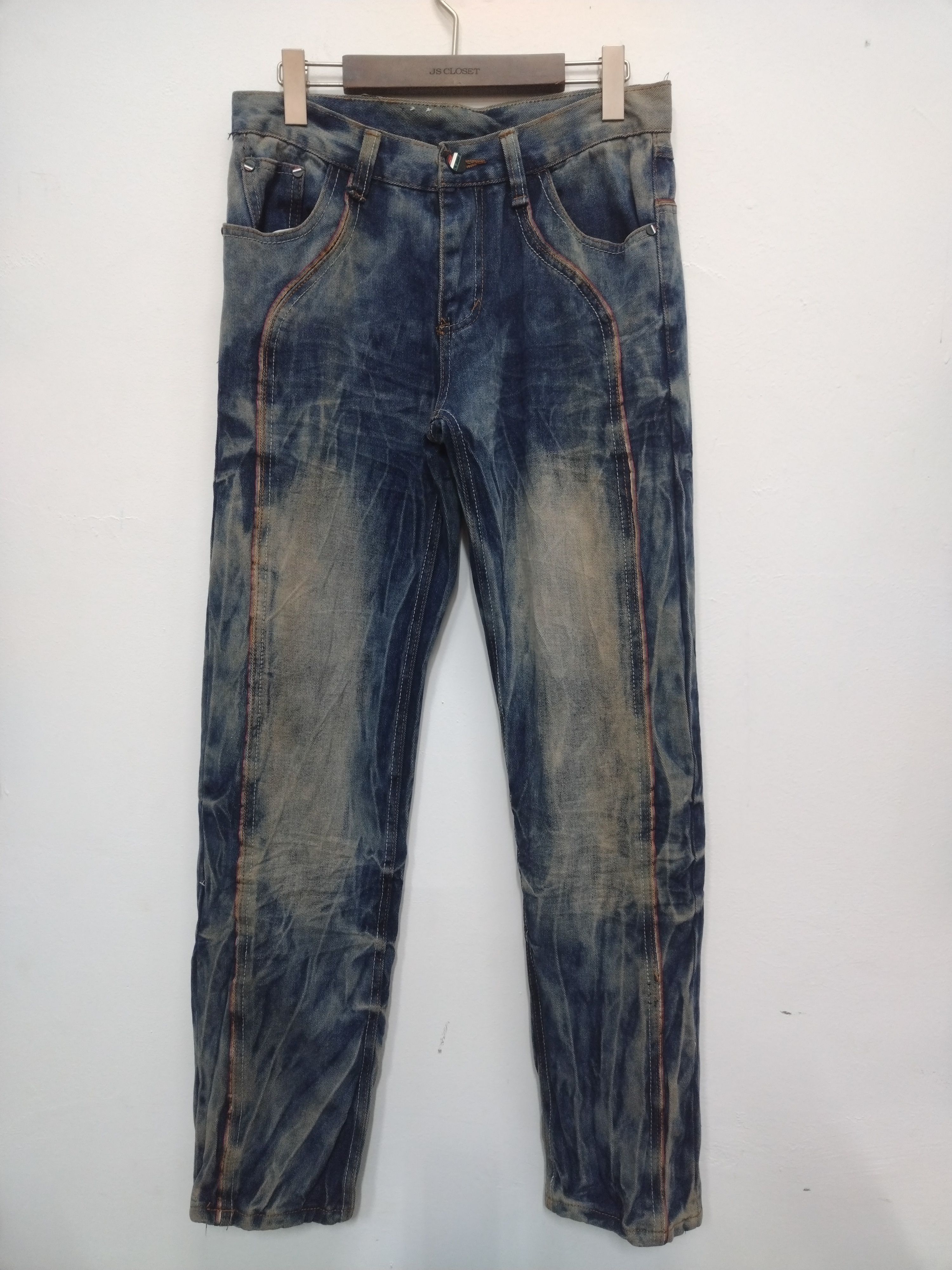 Seditionaries Crazy acid wash jeans Punk Goth Distressed Five Dime Jeans Size US 30 / EU 46 - 1 Thumbnail
