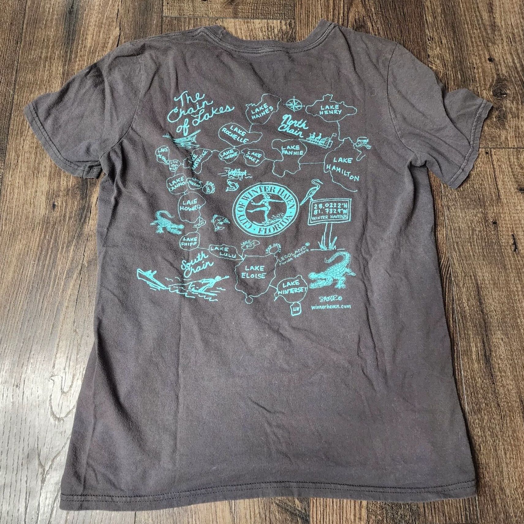 Vintage Womens Chain Of Lakes MAP Winter Haven Florida FL Gray T Shirt Size S / US 4 / IT 40 - 2 Thumbnail