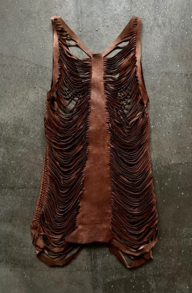 Share Spirit Homme SHARE SPIRIT Early Era Amber Openwork Goatskin Leather Vest Size US S / EU 44-46 / 1 - 4 Thumbnail