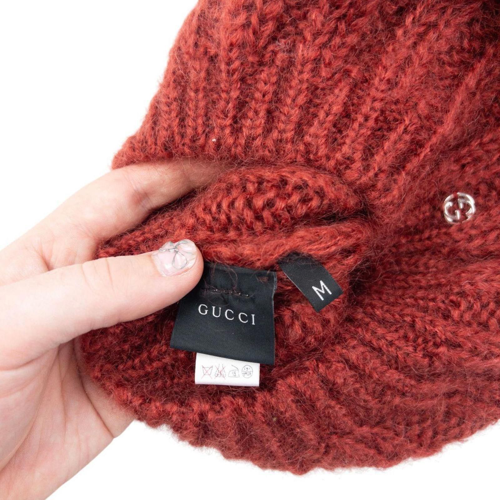 Gucci Vintage 2000s Gucci Wool Knit Beanie Hat Size ONE SIZE - 6 Thumbnail