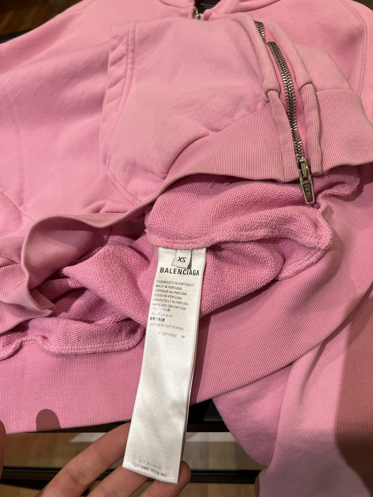 Balenciaga Balenciaga Pink Paris Soccer Zip Up Hoodie Size US XS / EU 42 / 0 - 6 Thumbnail
