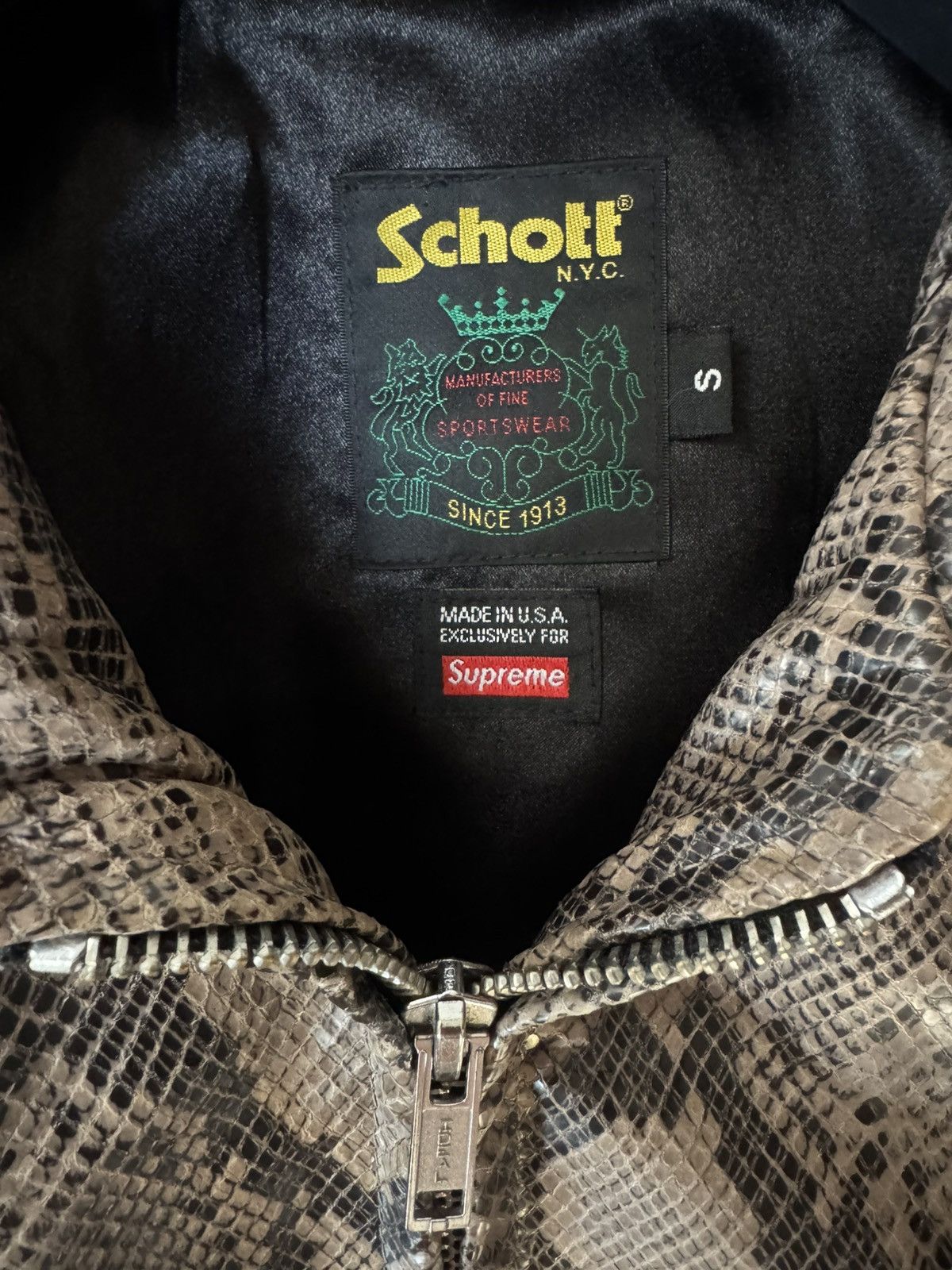 Supreme Supreme x Schott Leather Work Jacket (SS21) Snakeskin Size US S / EU 44-46 / 1 - 3 Thumbnail