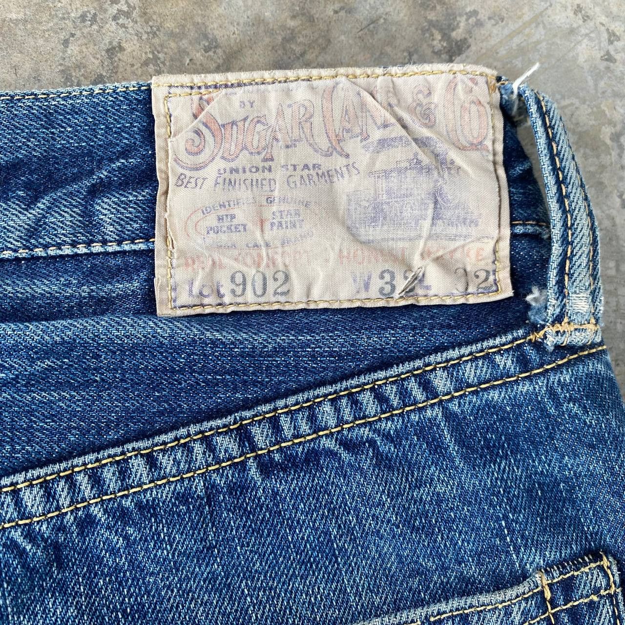 Sugar Cane Vintage Sugar Cane Lot 902 Selvedge Grunge Frayed StarPrint Size US 31 - 17 Thumbnail