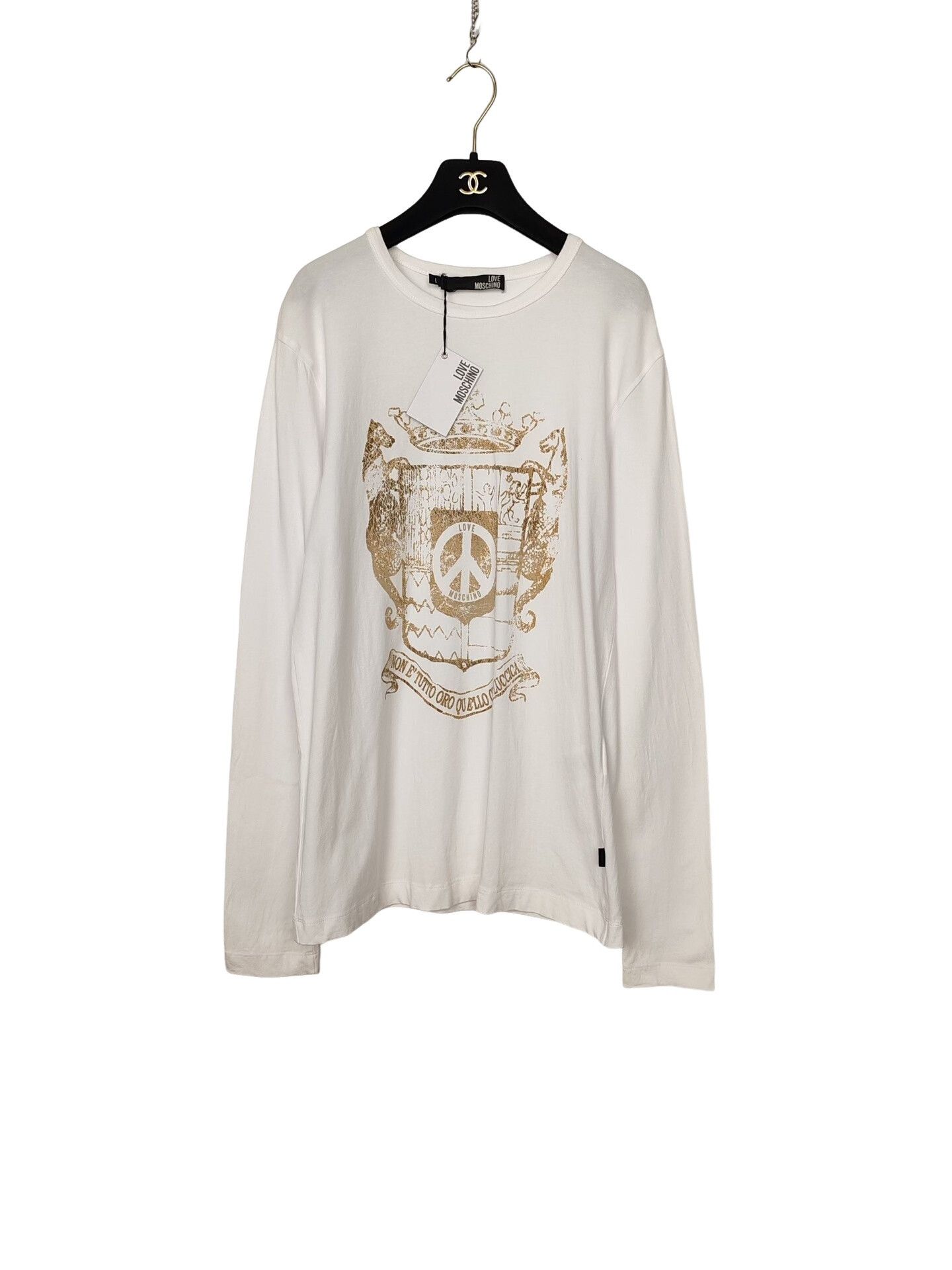 Love Moschino Love Moschino Gold Graphic Long Sleeve T-Shirt Size L Size L / US 10 / IT 46 - 1 Thumbnail