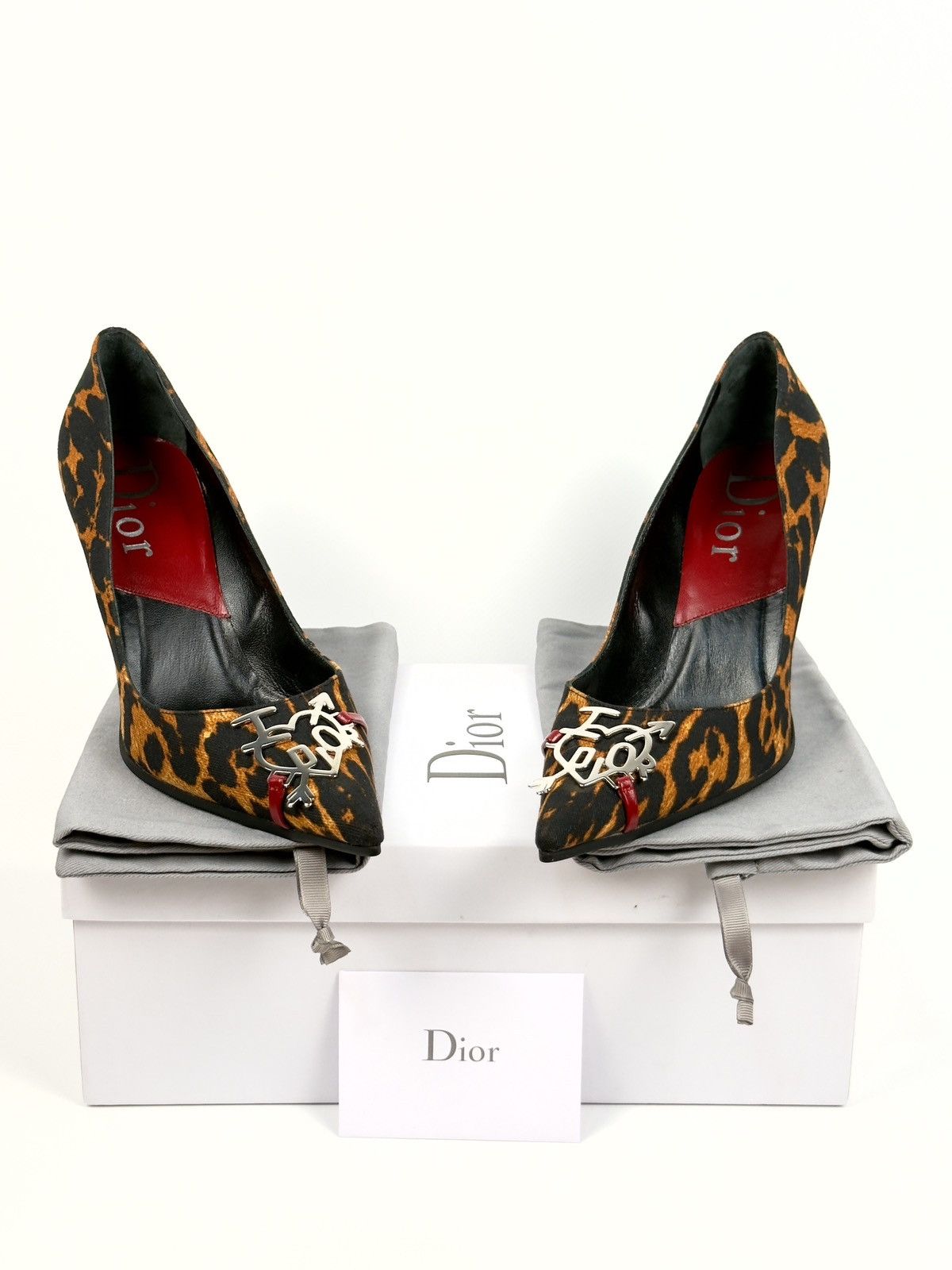 Dior 💖 Dior Iconic F/W 2004 by John Galliano Leopard Heels Pumps Size US 8.5 / IT 38.5 - 1 Thumbnail