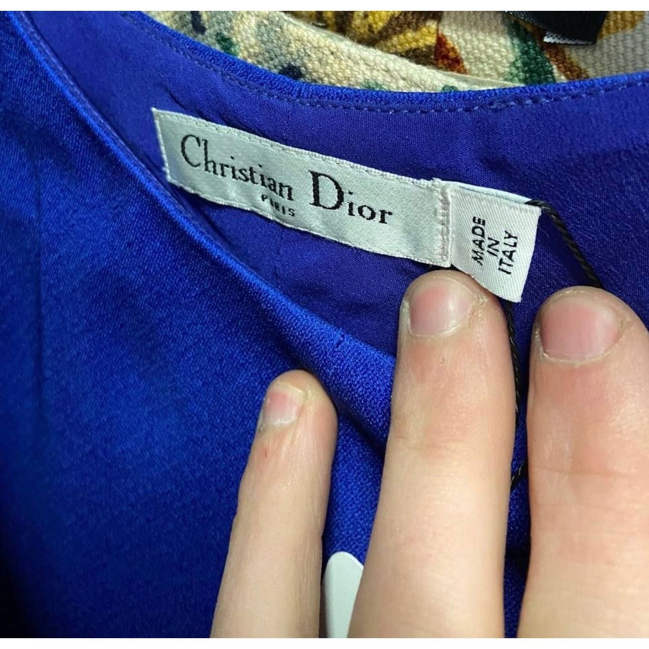 Dior Christian Dior Vintage Blue Silk Blend A-Line Dress Sz.40/S Size S / US 4 / IT 40 - 7 Thumbnail