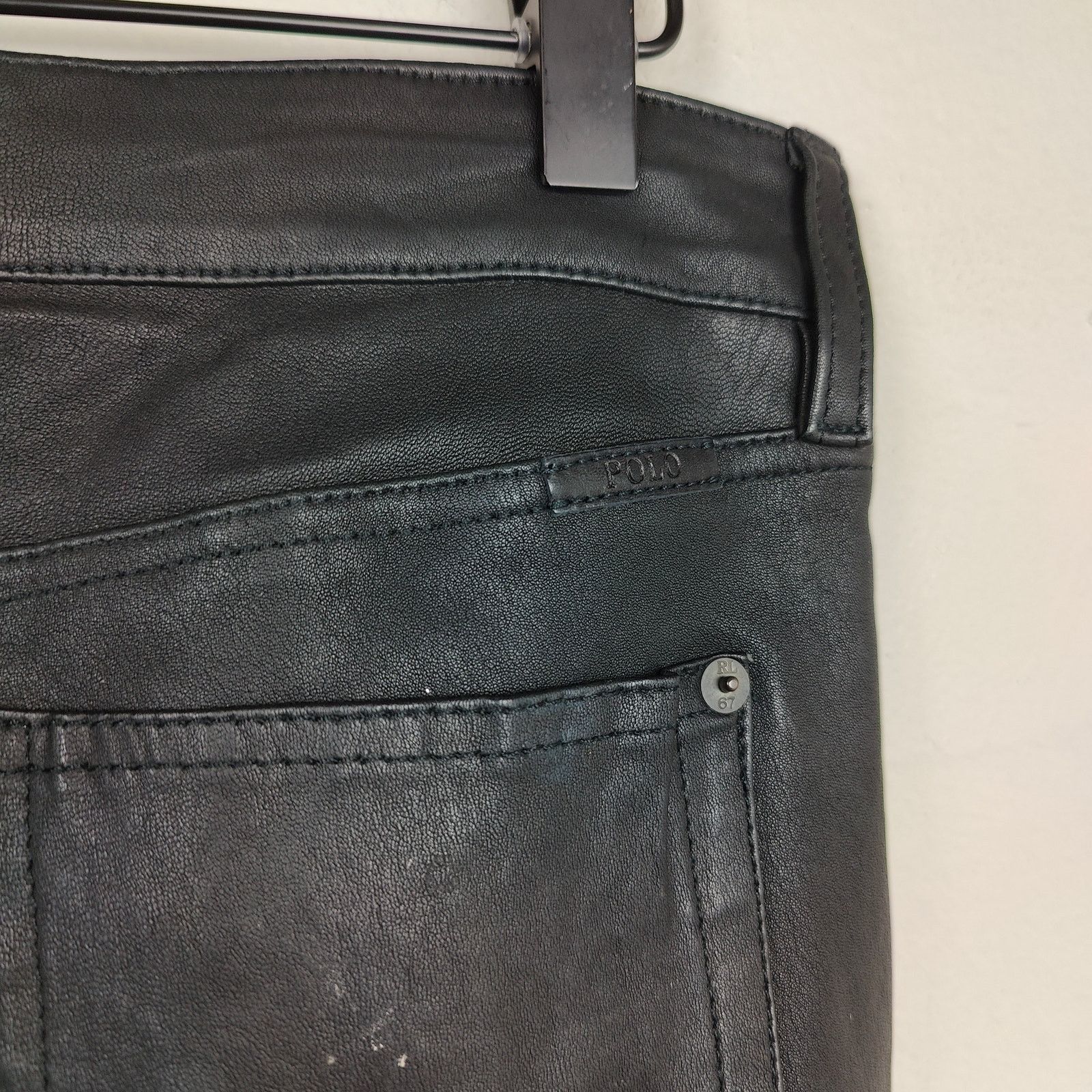 Polo Ralph Lauren Polo Ralph Lauren Leather Pants Womens 6 Black Skinny Zip Size 28" / US 6 / IT 42 - 6 Thumbnail