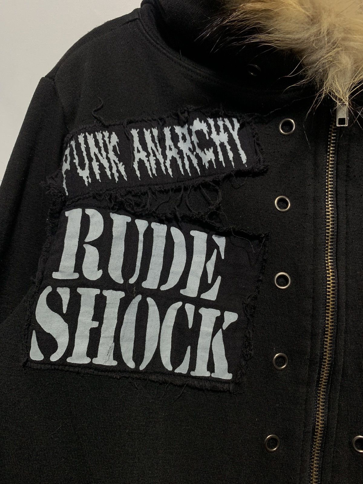 Sex Pot Revange PUNK ANARCHY AGAINTS WAR gothic fur hoodie