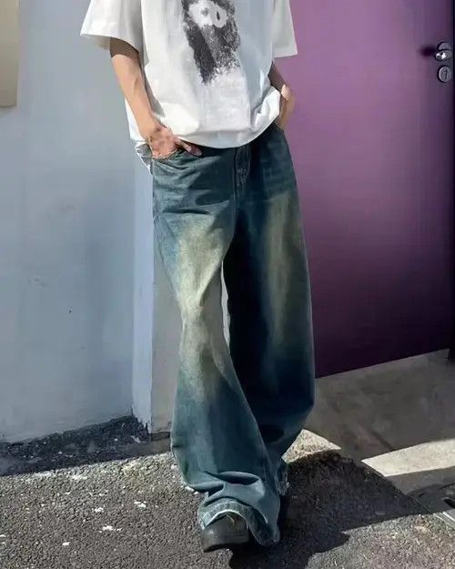 Jean Vintage Wide Leg Jeans Size US 31 - 4 Thumbnail