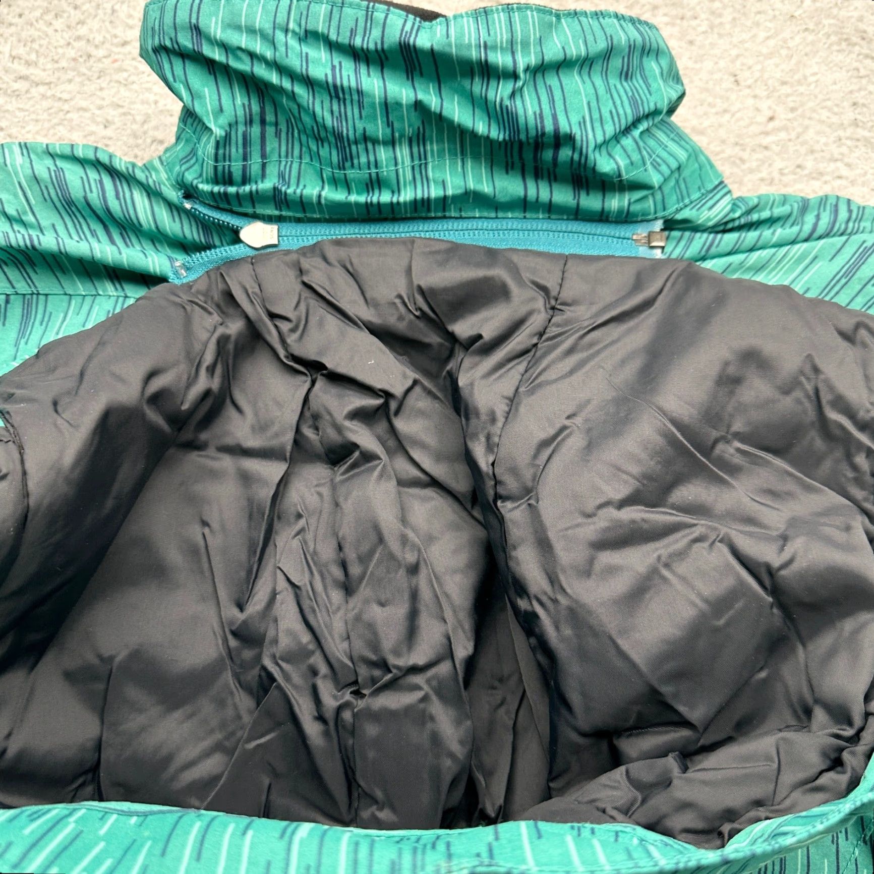 Vintage LL Bean 291723 Teal Winter Parka Insulated Hooded Jacket Womens Medium Striped Jacket Size M / US 6-8 / IT 42-44 - 6 Thumbnail