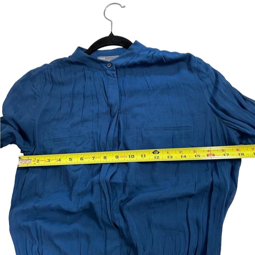 Vince Vince. I Shirred Long Sleeve Sheer Dress Blue XS Size XS / US 0-2 / IT 36-38 - 8 Thumbnail