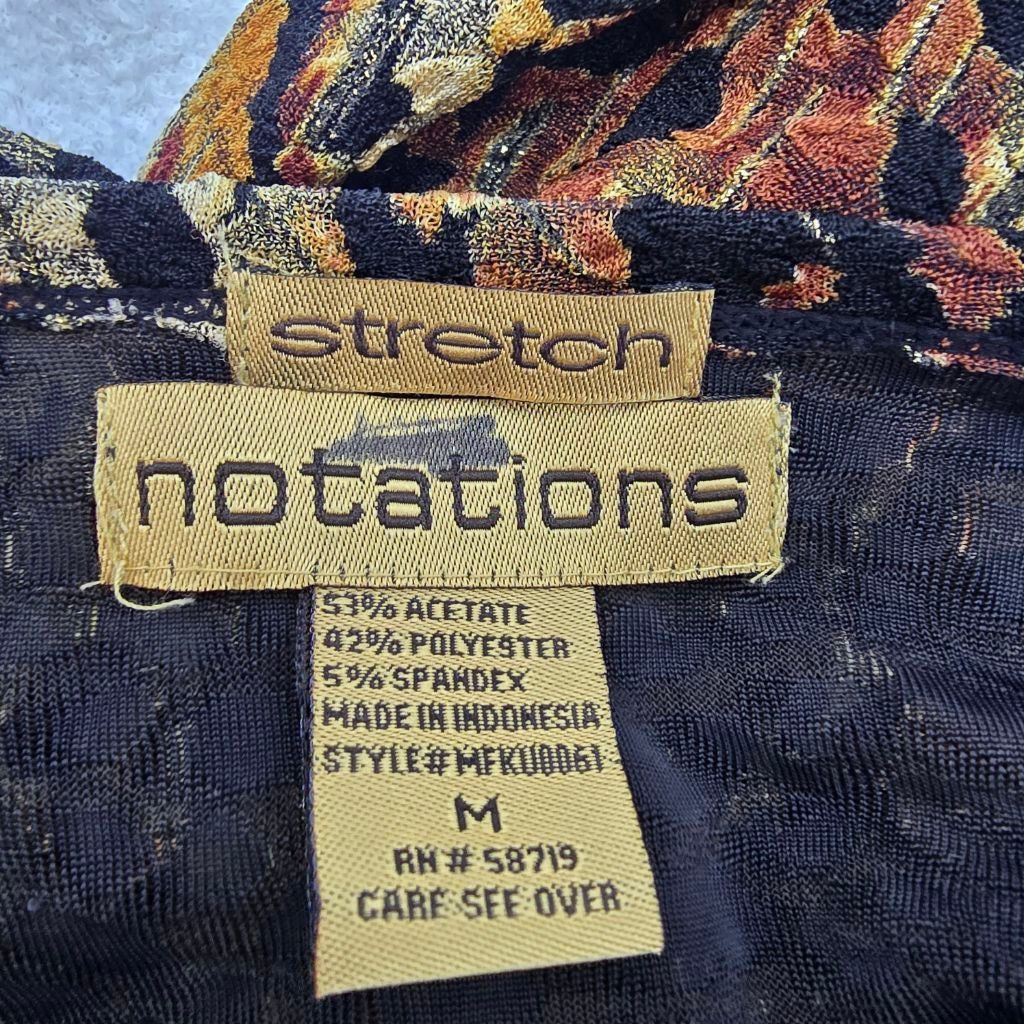 Industry of All Nations Women's Notations Long Sleeve Tee M Brown Black Animal Print Size M / US 6-8 / IT 42-44 - 6 Thumbnail