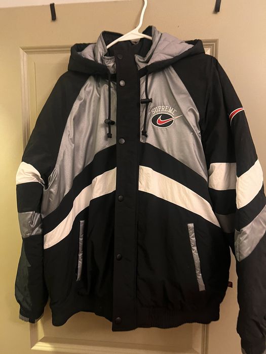 Supreme nike hooded hot sale sport jacket silver