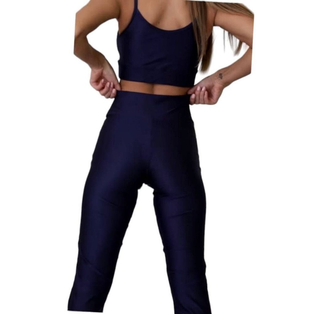 Other Cajubrasil Size M High Waist Flare Leggings Navy Blue New Size 34" / US 12 / IT 48 - 4 Thumbnail