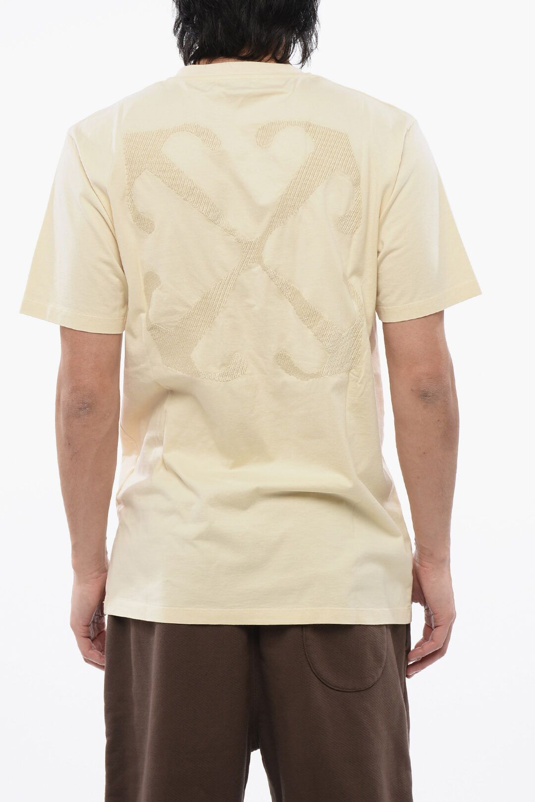 Off-White og1mm1025 Embroidered Arrow T-Shirt in Beige Size US XS / EU 42 / 0 - 2 Thumbnail
