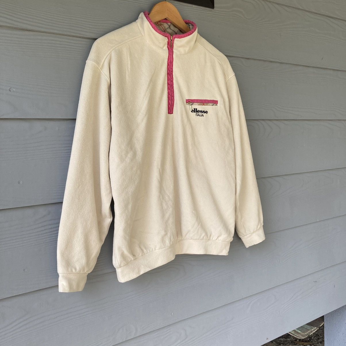 Ellesse × Vintage 90s Ellese Quater Zipper Sweatshirt Size L / US 10 / IT 46 - 2 Thumbnail