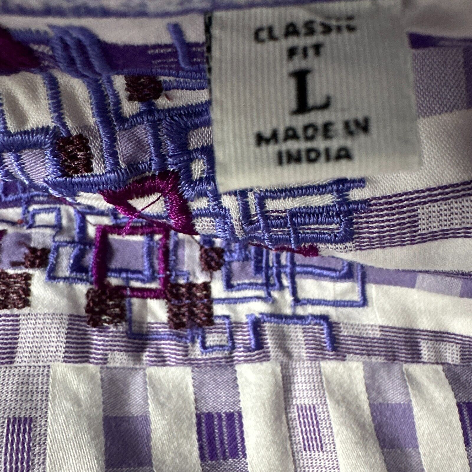 Robert Graham Robert Graham Shirt Men’s Large Purple White Striped Flip Size US L / EU 52-54 / 3 - 8 Thumbnail