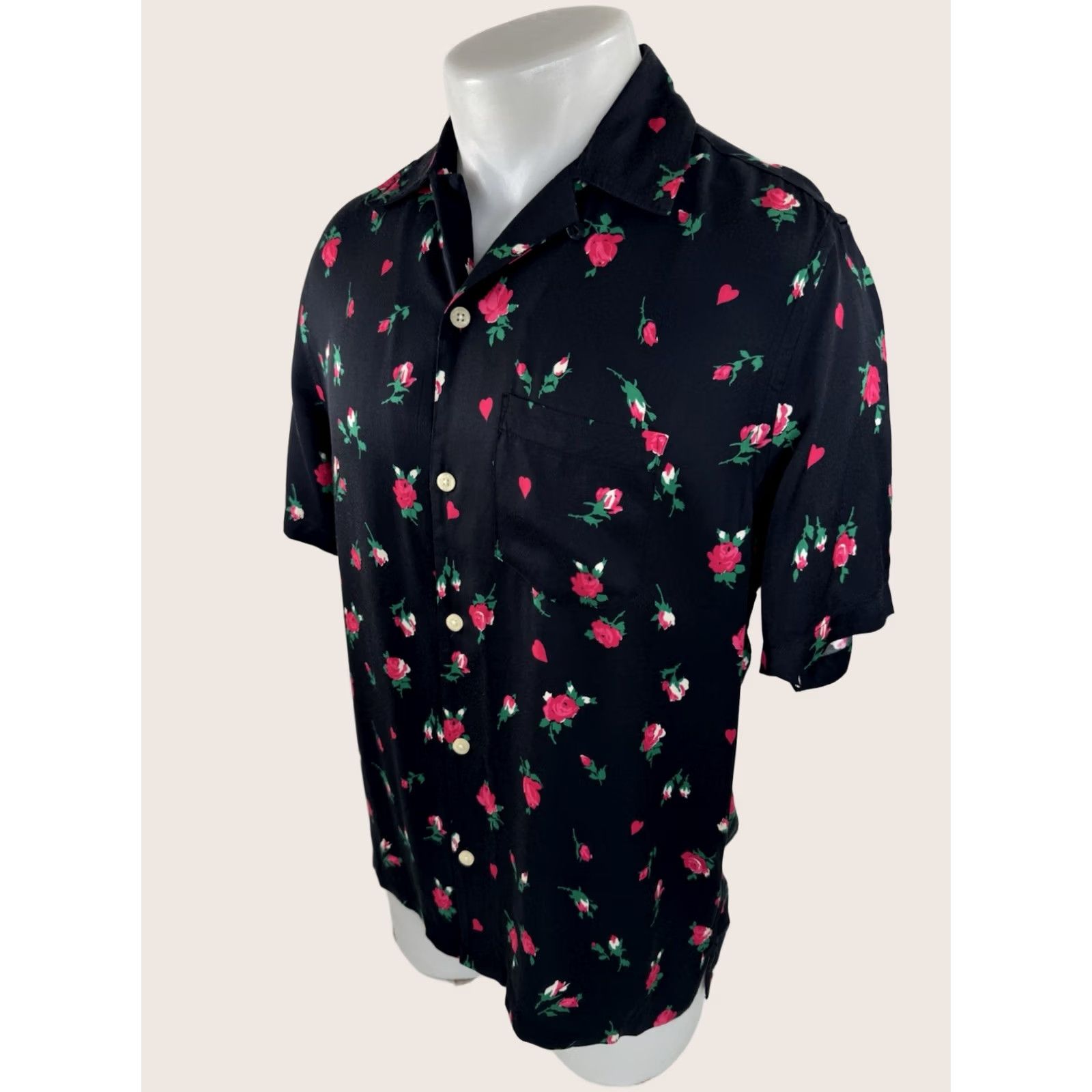 Allsaints AllSaints - AL PENROSE Heart Floral Print XS Shirt - BLACK Size US XS / EU 42 / 0 - 1 Thumbnail