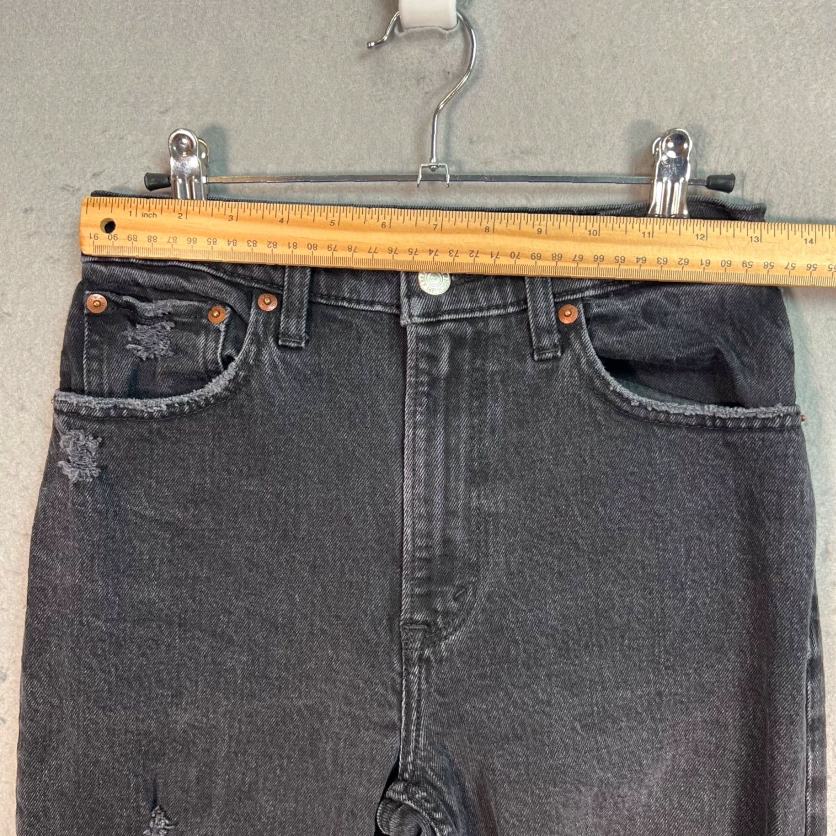 Abercrombie & Fitch VINTAGE Abercrombie & Fitch Jeans Womens 26 High Rise Denim 90s Straight Black Size 26 Womens Jeans 90s Denim Straight Black Womens Size 26" / US 2 / IT 38 - 4 Thumbnail