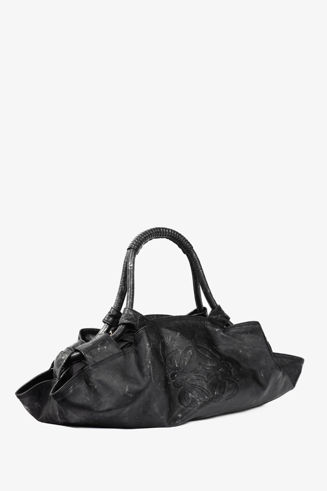 Loewe Loewe Nappa Aire Metallic Black Sheep Skin Anagram Handbag Size ONE SIZE - 2 Thumbnail