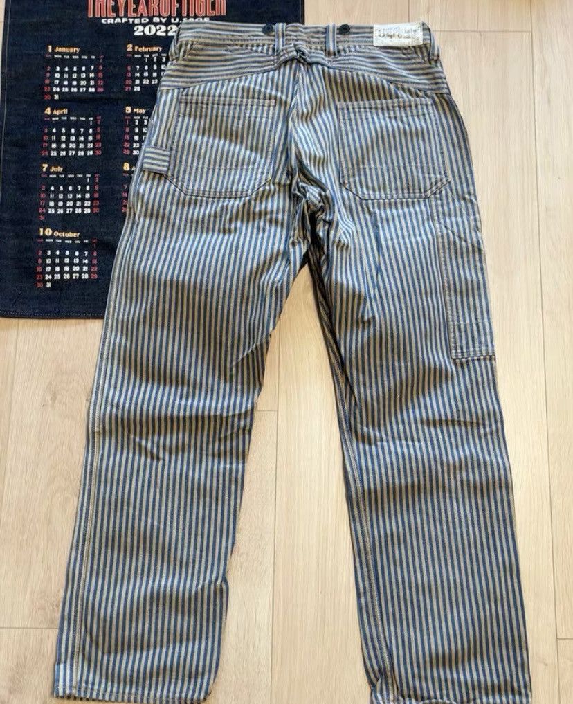 image of Freewheelers Striped Overalls Pants in Blue, Men's (Size 32)