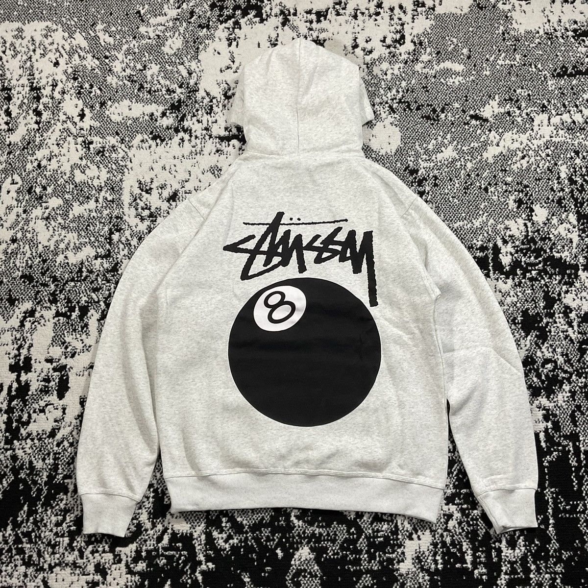 image of Stussy 8 Ball Hoodie In Ash Heather Size Medium, Men's