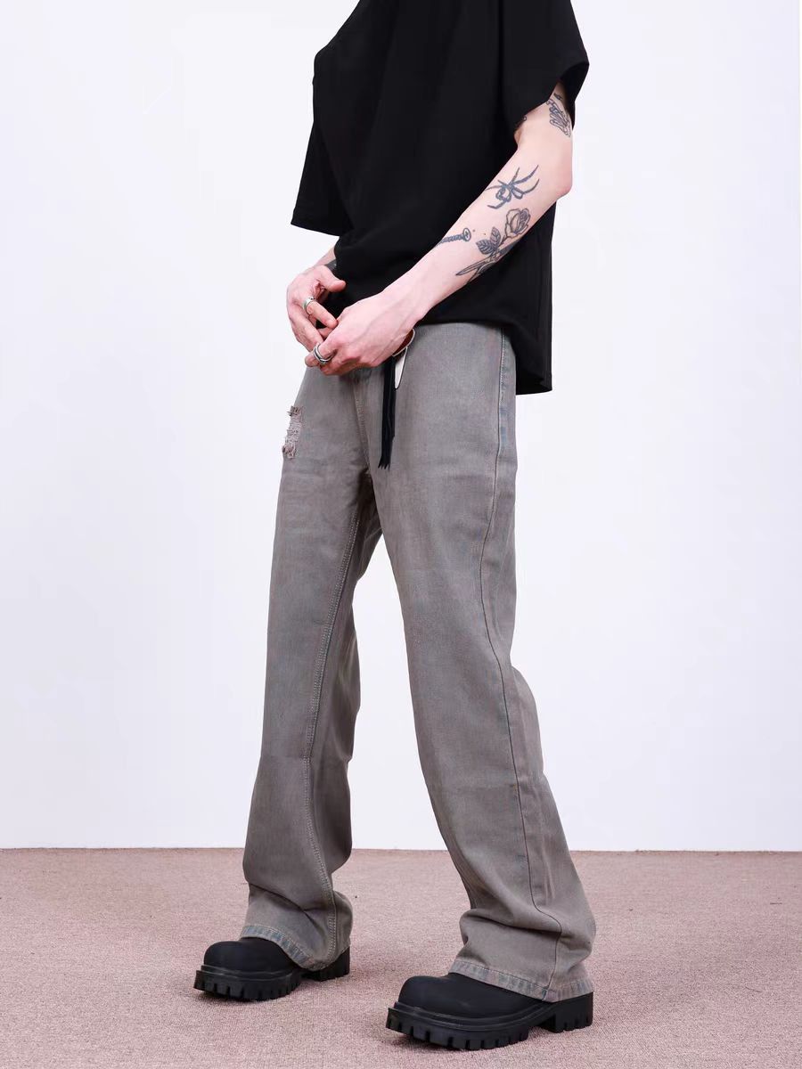 Japanese Brand × Jean Distressed straight-leg ripped slightly flared jeans Size US 32 / EU 48 - 5 Thumbnail