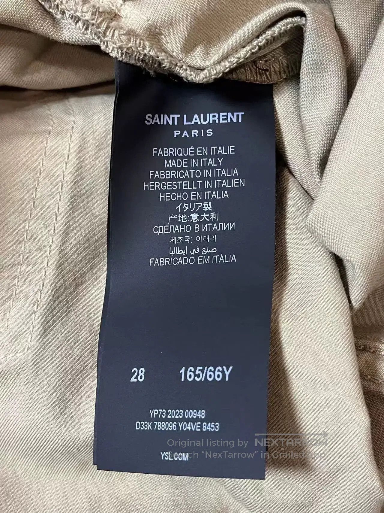Saint Laurent Paris Saint Laurent Beige Straight. Size 28" / US 6 / IT 42 - 6 Thumbnail