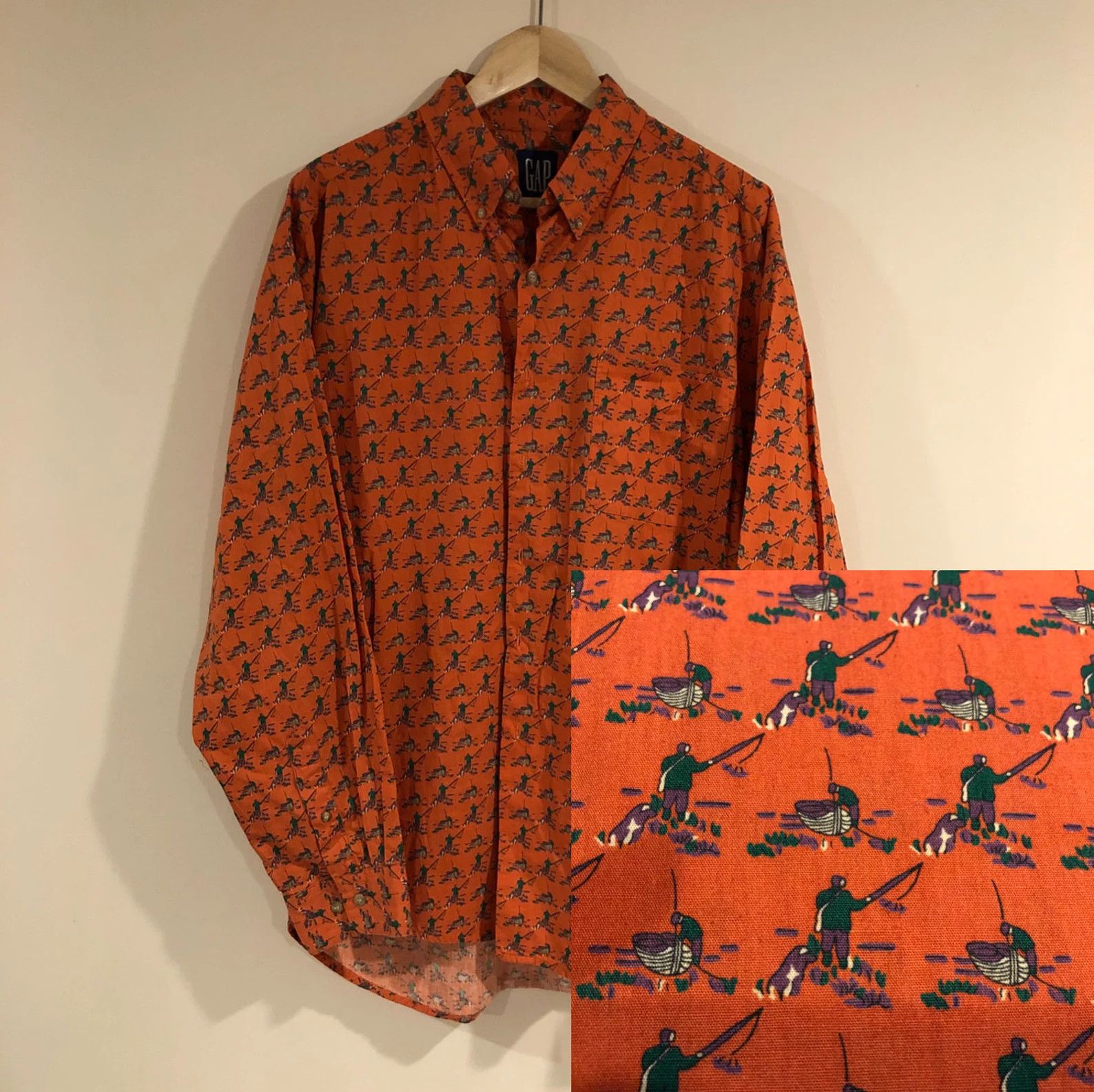Gap RARE 1990s Vintage Fisherman Button-Down Shirt Longsleeve Size US XL / EU 56 / 4 - 1 Thumbnail