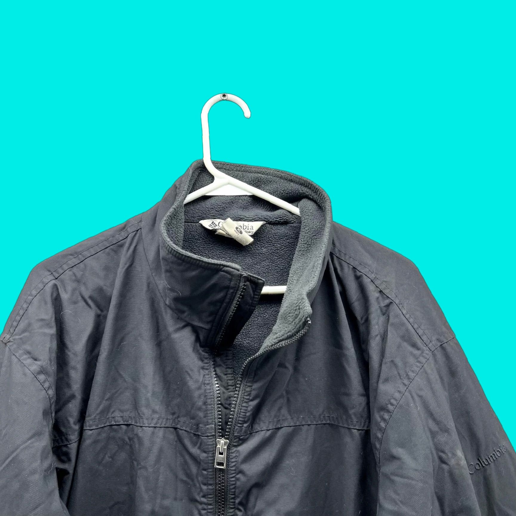 Vintage VINTAGE Columbia Jacket Men XL Black Full Zip Bomber Nylon Fleece Lined Sportswear Medium? Size US XL / EU 56 / 4 - 1 Thumbnail
