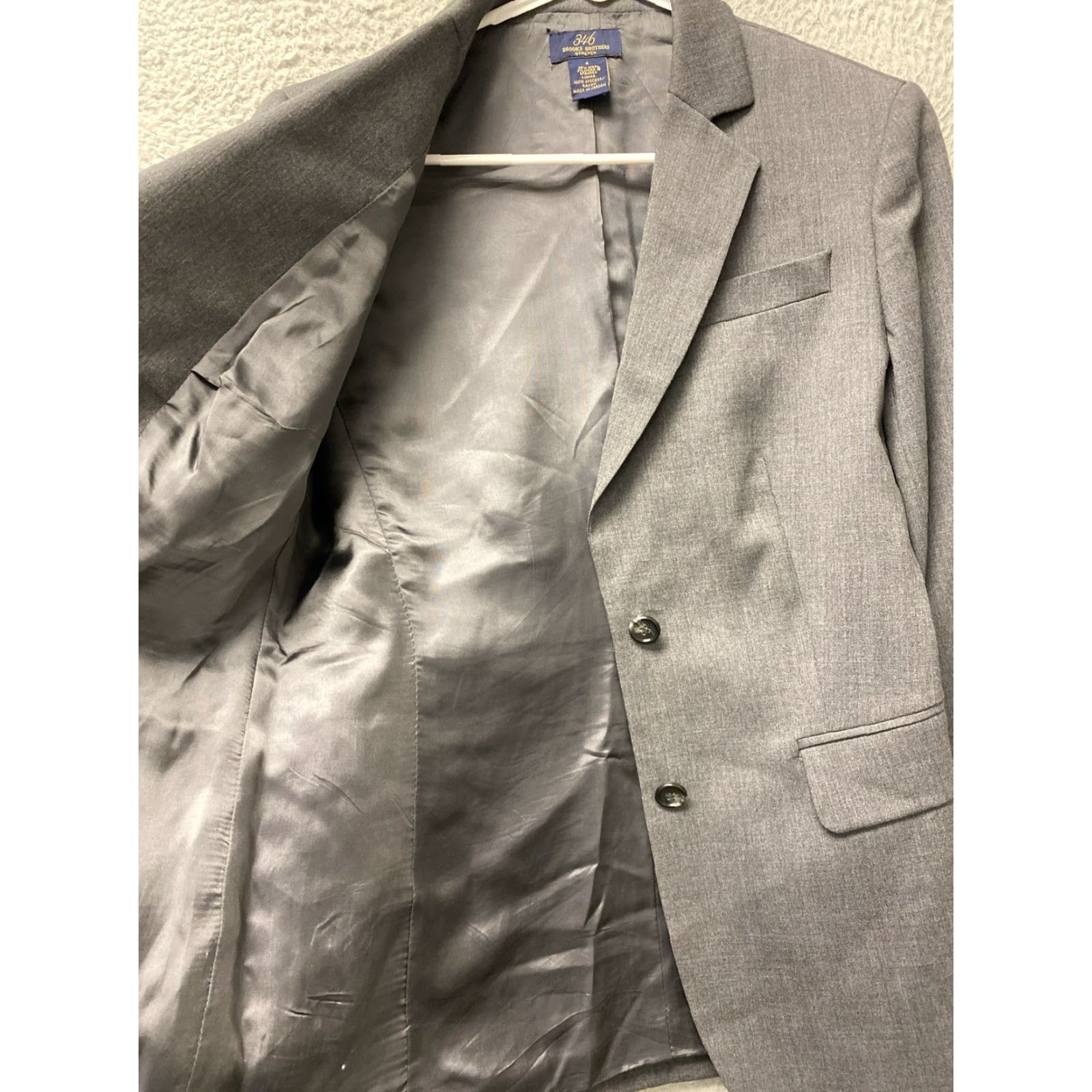 Brooks Brothers VINTAGE Brooks Brothers Blazer WOMENS 6 Gray 2 Button Sport Coat Jacket Regular Size M / US 6-8 / IT 42-44 - 6 Thumbnail